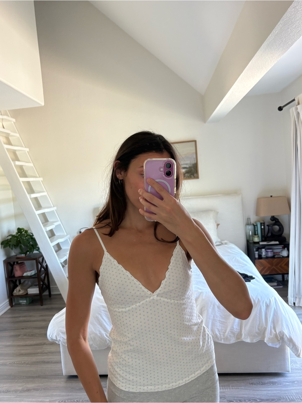 Brandy Melville Amara Ruffle Heart Tank